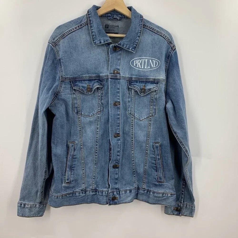 Portland Gear Women's Reunion City of Rose's Classic‎ Denim Jeans Jacket Size L